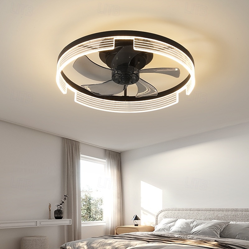 Deckenventilator mit Lichtring Kreis Design 50cm ca &Fernbedienung, Zeitsteuerung &3 LED-Farb-Deckenventilator, 6 Windgeschwindigkeiten, moderner Deckenventilator für Schlafzimmer, Wohnzimmer, kleine 2025 - $247.59 –P6