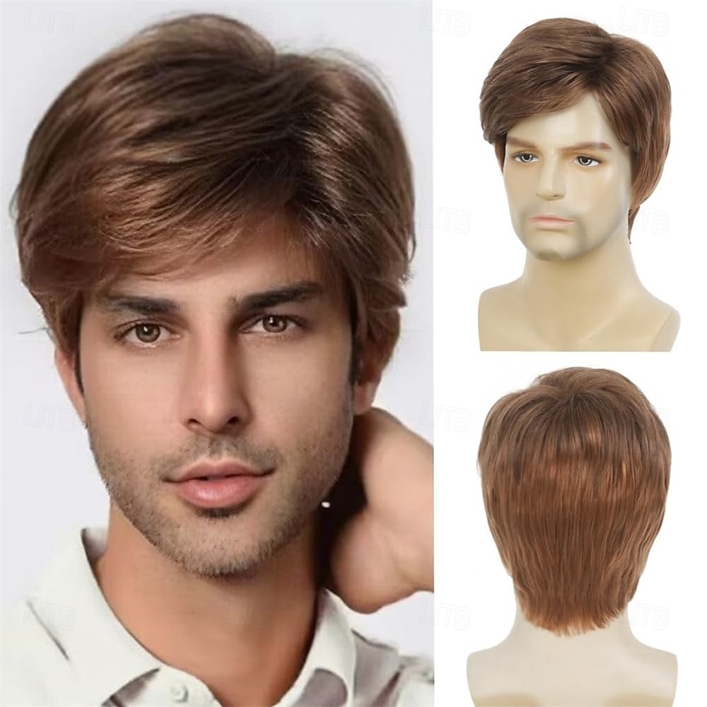 Mens Short Red Wig Synthetic Natural Looking Halloween Cosplay Hair Wig for Male Guy 2026 - $25.99 –P8