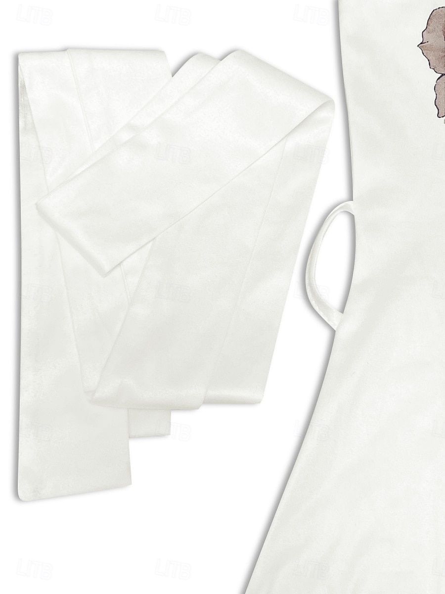 Női Midi ruha A vonalú ruha Bodycon ruha Szabadság Iroda Normál Virágos Grafika Rövid ujjú Terített nyak Fehér Nyár 2025 - $29.99 –P5