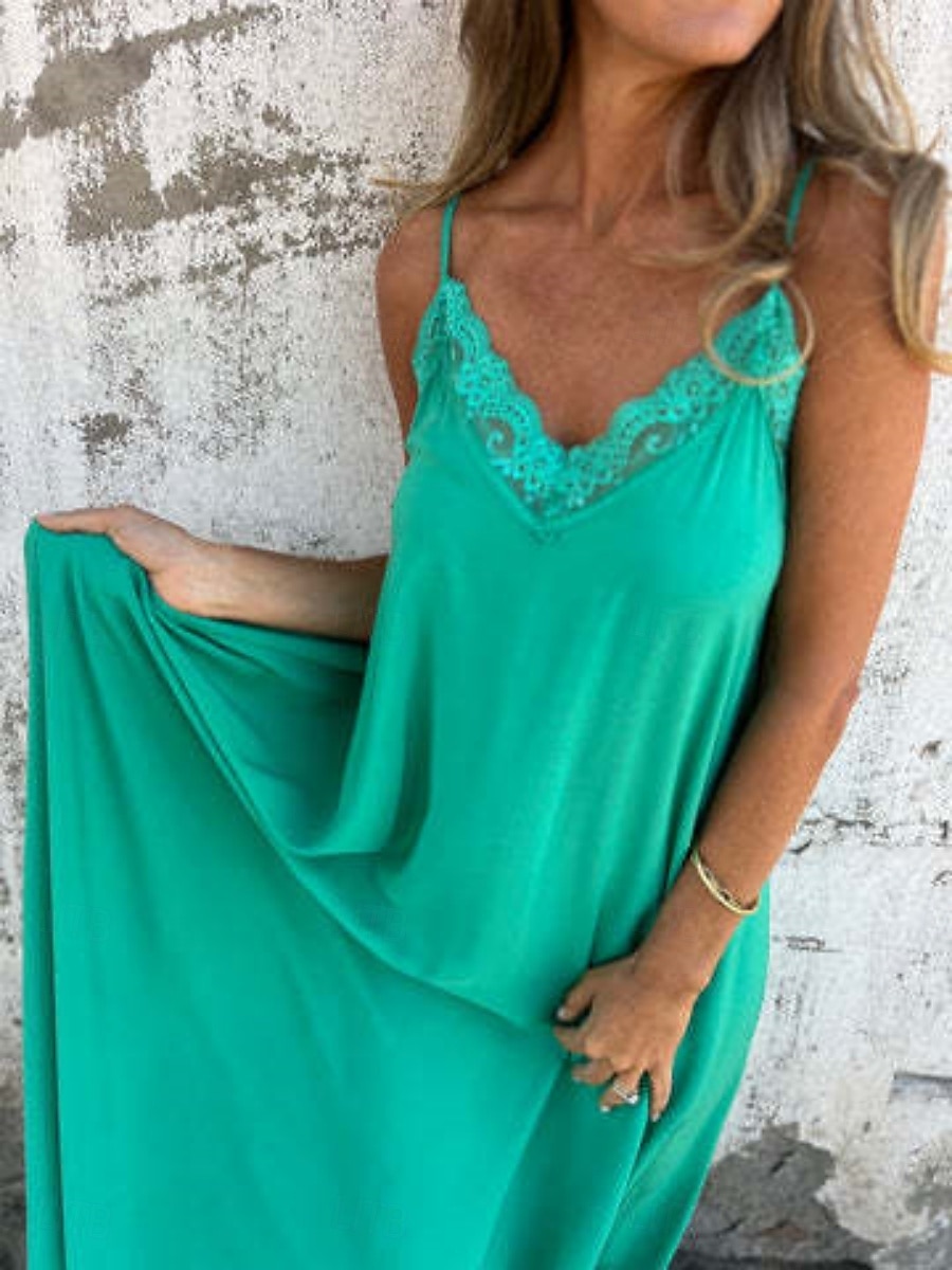 Femmes Robe Longue Maxi Robe Robes en coton et lin Robe Décontractée Robe d'été Robe Nuisette Mode Moderne Quotidien Week-end Coupe régulière Uni Sans manches Bretelles Noir Bleu Vert Kaki Été de 2025 ? $28.99 –P12