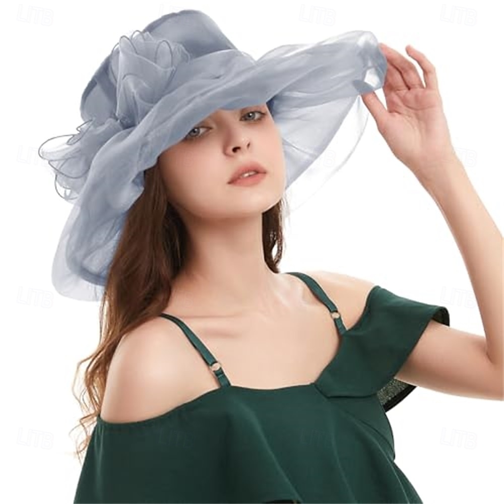 Elegant Retro / vintage Derbyt Huvudbonad Hattar Kyrkhatt Gentledam Adelsdam Maskeradkläder Dam alla hjärtans dag Derby Bröllopsfest Ascot Vuxna Hatt Vår & sommar 2026 - $26.99 –P10