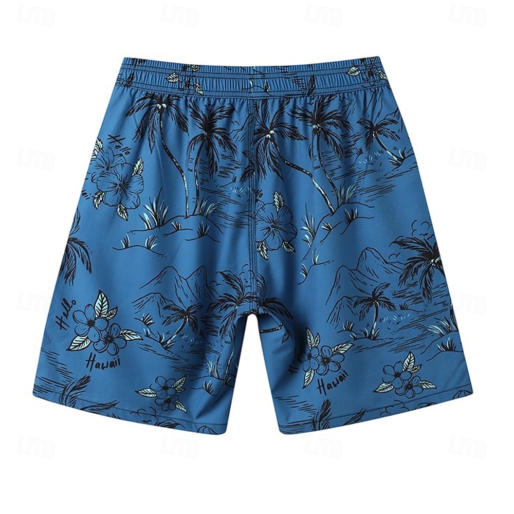 Voor heren Korte broek Strandshorts Trekkoord Grafisch Blad dier Ademend Sneldrogend Knielengte Buiten Vakantie Huis Vakantie Etnische stijl Meerblauw Leger groen Rekbaar 2025 - $16.49 –P13
