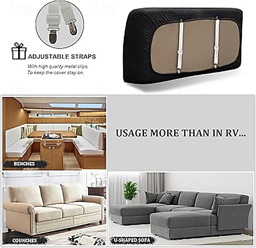 Fundas de cojín para comedor de RV, de terciopelo elástico, para RV - Fundas elásticas para asientos de sofá para caravanas - Cómodas y duraderas para acampar y muebles de RV 2025 - $22.99 –P1