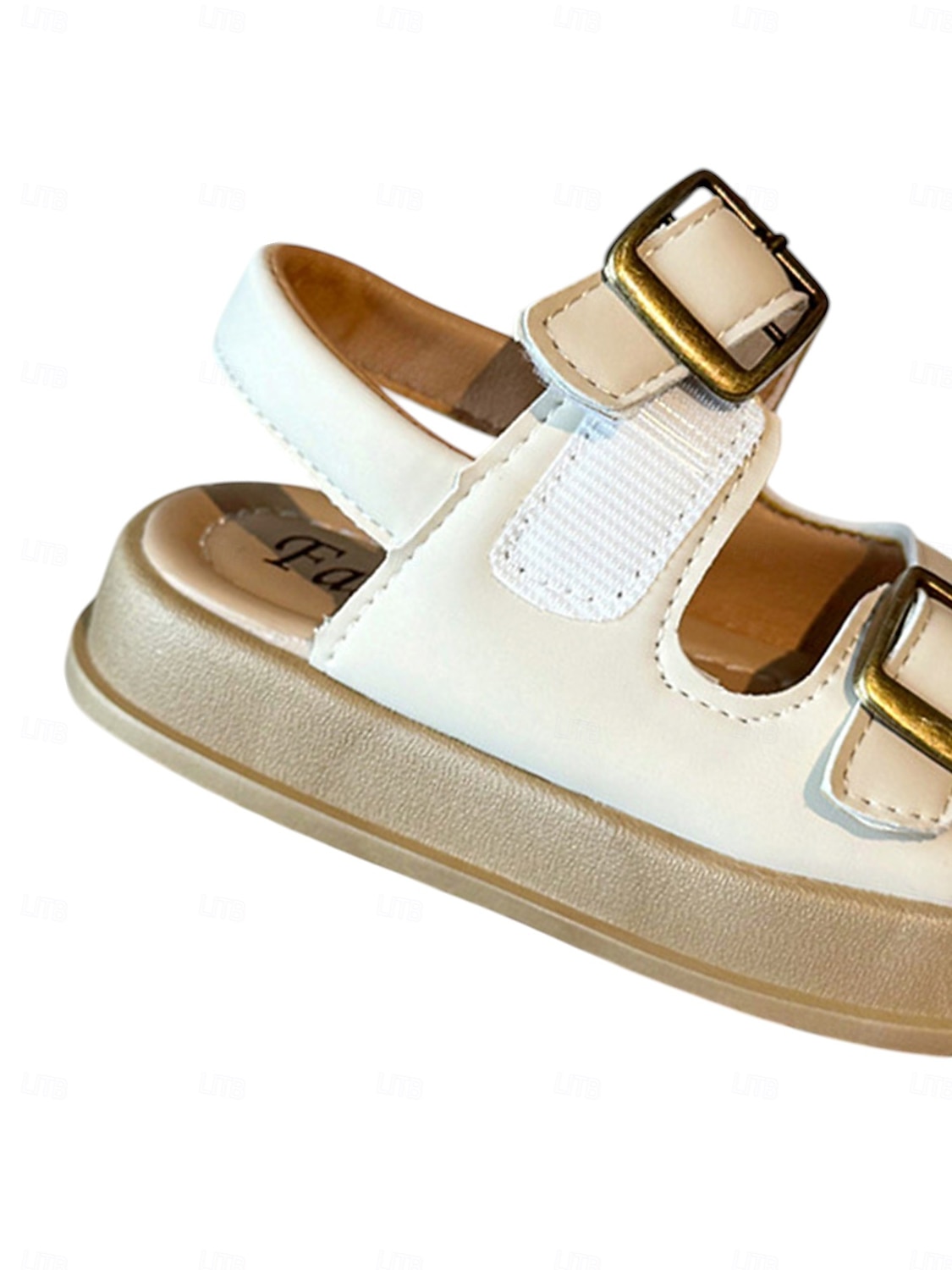 Beige skolsandaler med dubbla spännen för flickor – bekväma halkfria skor för skolstart och vardagsbruk 2026 - $24.99 –P7