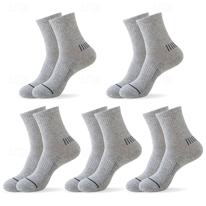 Per uomo 5 Paia Pacchi Multipli Calzini Calzini da Corsa Calzini Casual Nero Bianco Colore A righe Vacanza Sport & Outdoor Quotidiano Base Medio Primavera Autunno Moda Casual del 2025 a $9.49 –P6