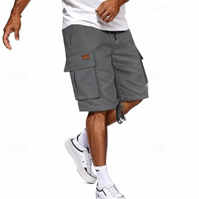 Men's Cargo Shorts Outdoor Shorts Camping Shorts Casual Shorts Hiking Shorts Elastic Waist Multi Pocket Straight Leg Solid Color Plain Moisture Wicking Wearable Knee Length Daily Running Fashion 2026 - E£1280.05 –P5
