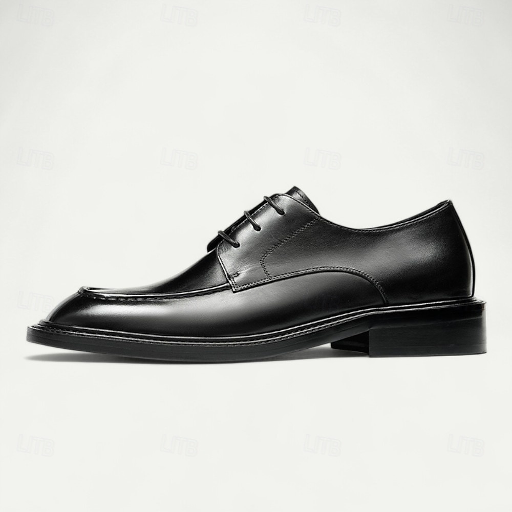 נעלי עור חומות מבריקות לגברים - נעליים נוחות ואלגנטיות למסיבות ערב, ריקודים סלוניים ואירועי גאלה 2026 - $109.99 –P8