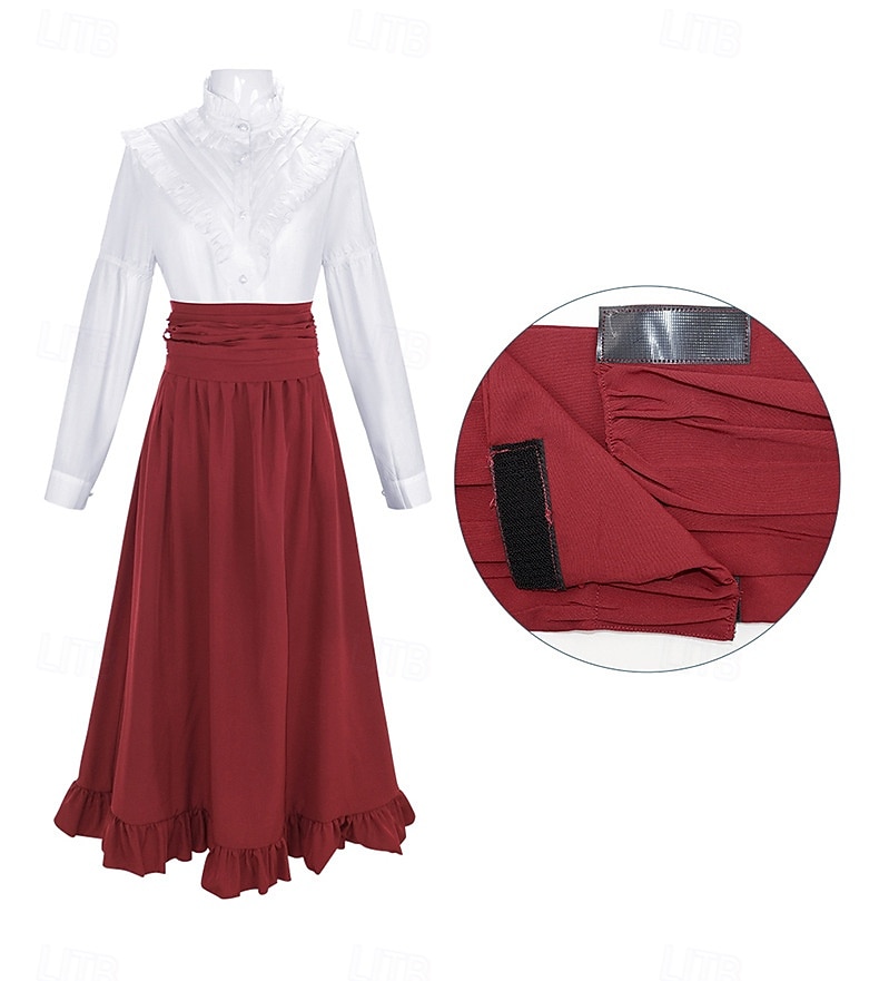 Βικτωριανής Εποχής Renascentist Lung Fustă Bluză / Cămașă Costum Cosplay Normal Guler în picioare Pentru femei Adulți Bluză Fustă 2025 - $70.99 –P8