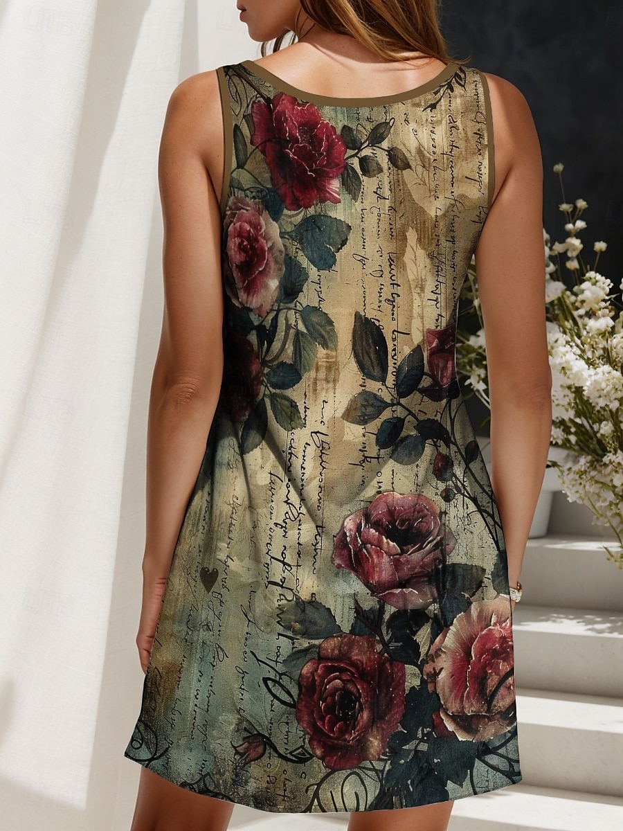 Damen Minikleid Sommerkleid Shiftkleid Schulterfreies Kleid Urlaub Lässig Ausgehen Normale Passform Blumen Grafik Buchstabe Ärmellos V Ausschnitt Rote Blau Purpur Grün Sommer Frühling 2025 - $21.99 –P2