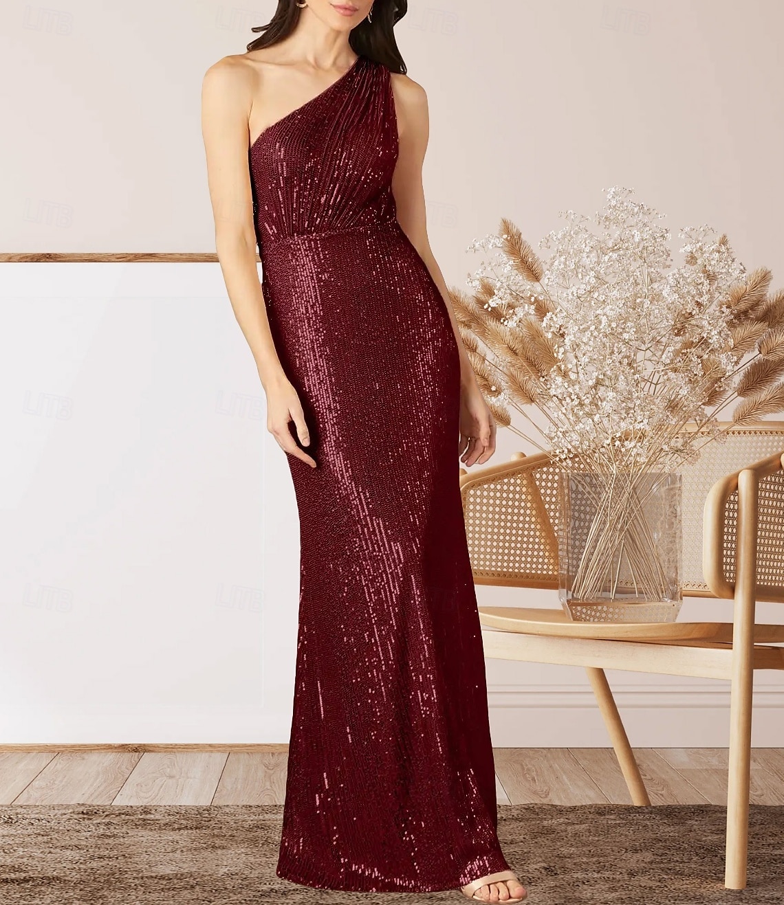 A-Linie Kleid für die Mutter der Braut Elegantes Rundhals Bodenlang Chiffon Langarm mit Perlen Raffung 2025 - $156.99 –P1