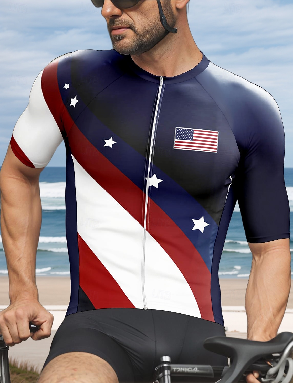 Hombre Maillot de Ciclismo Graphic Geométrico Día de la Independencia Manga Corta Bicicleta Camiseta Maillot con 3 bolsillos traseros Resistente a los rayos UV Secado rápido Cremallera delantera 2025 - $30.99 –P1