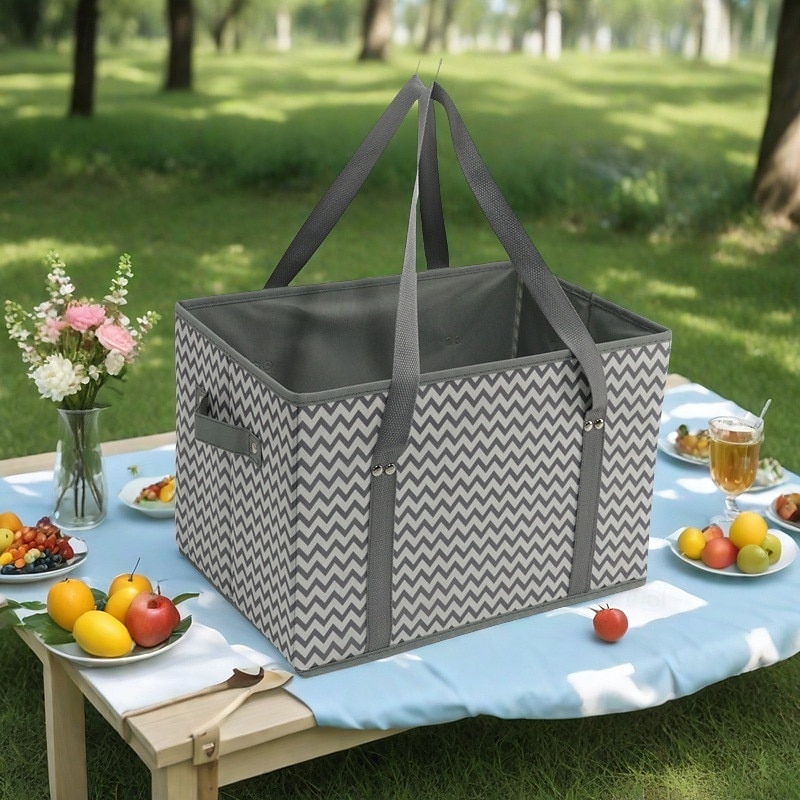 Reusable Grocery Bags Foldable Picnic Basket, Portable Travel Storage Tote, Non-Woven Fabric Handheld Shopping Basket, Collapsible Fruit and Vegetable Organizer Bin for Outdoor Camping 2025 - $17.49 –P9