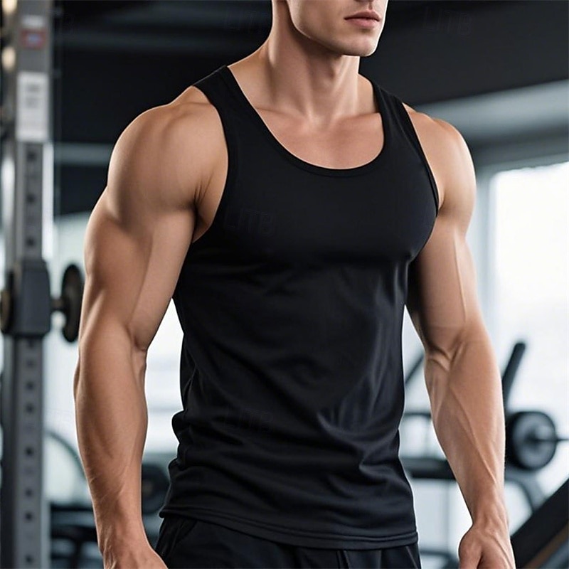 Men's Tank Top Vest Top Undershirt Sleeveless Shirt Sleeveless Crew Neck Summer Plain Fashion Designer Basic Classic Vacation Street Going out Black White Wine Top Tee for Men 2025 - $11.99 –P19