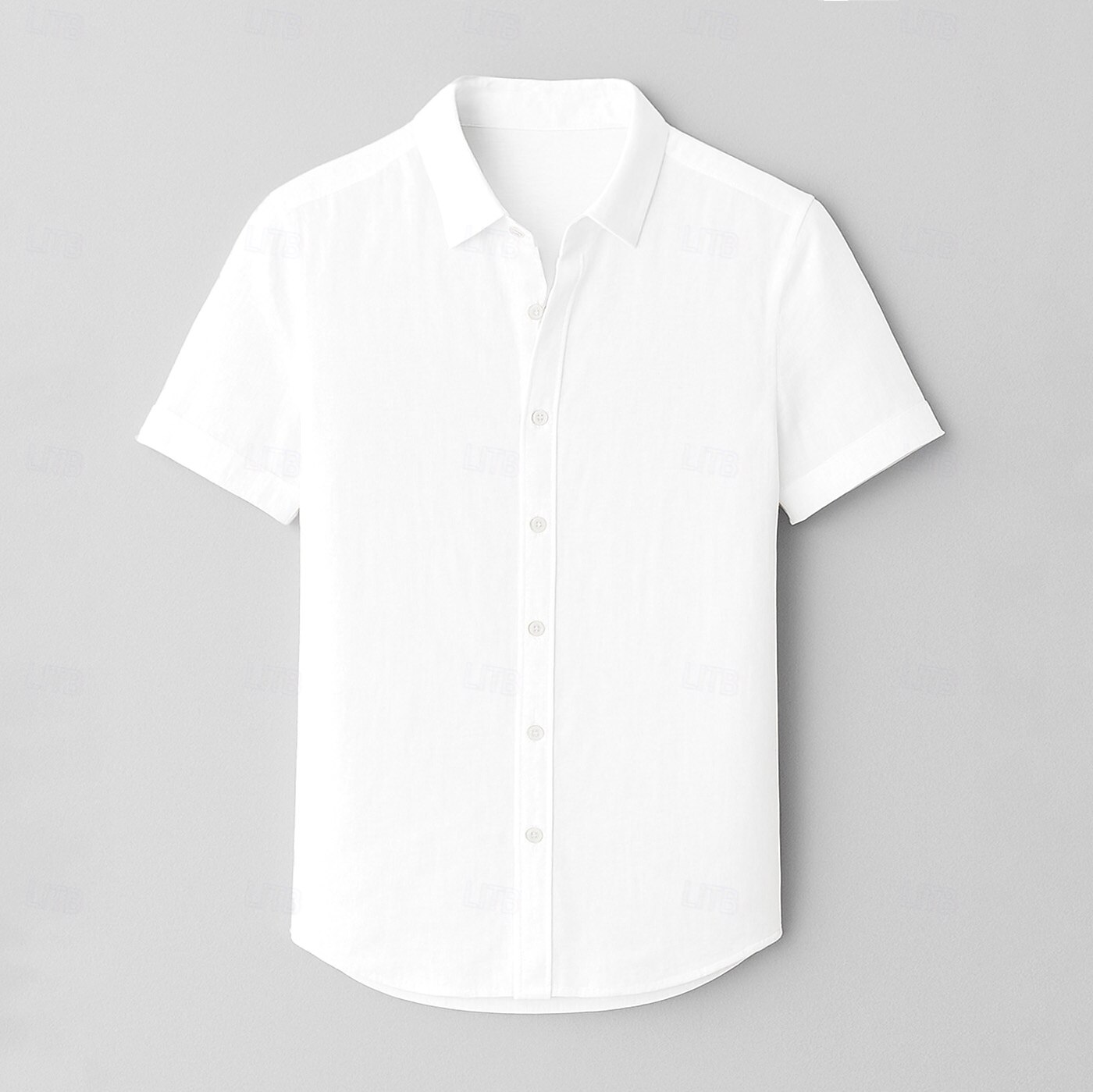 Men's 100% Linen Shirt Light Blue Light Yellow White Light Green Navy Blue Light Grey Short Sleeve Solid Color Shirt Collar School Formal Buttons Clothing Apparel Elegant Vacation Vintage Tropical 2025 - $40.99 –P5