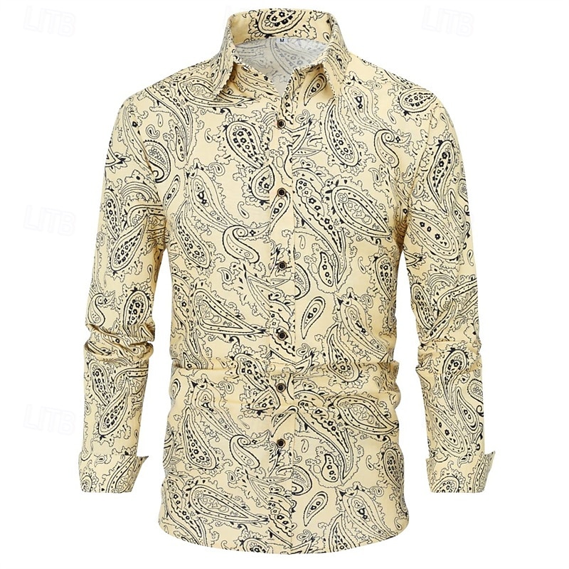 Retró Boho 1970-es évek Ing Hippi Etno Suzani Jelmez Férfi Mindszentek napja Farsang utcai tánc Retro témájú buli Fesztivál Felnőttek Ing 2025 - $27.99 –P13