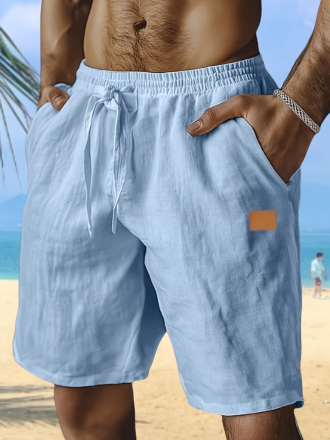 Per uomo Shorts Shorts di Lino Pantaloncini Estivi Shorts da Spiaggia Pantaloncini larghi Coulisse Elastico in vita Gamba Dritta Semplice Comodità Traspirante Lunghezza al ginocchio All'aperto Ferie del 2025 a $17.99 –P4