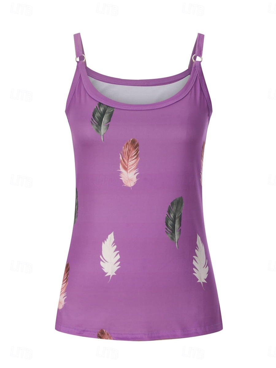 Damen Camisole-Tanktop Feder Täglich Lässig Ärmellos Träger Normale Oberteile Täglich Rückenfrei Druck Weiß Rosa Rote Blau Purpur Sommer 2025 - $17.99 –P5