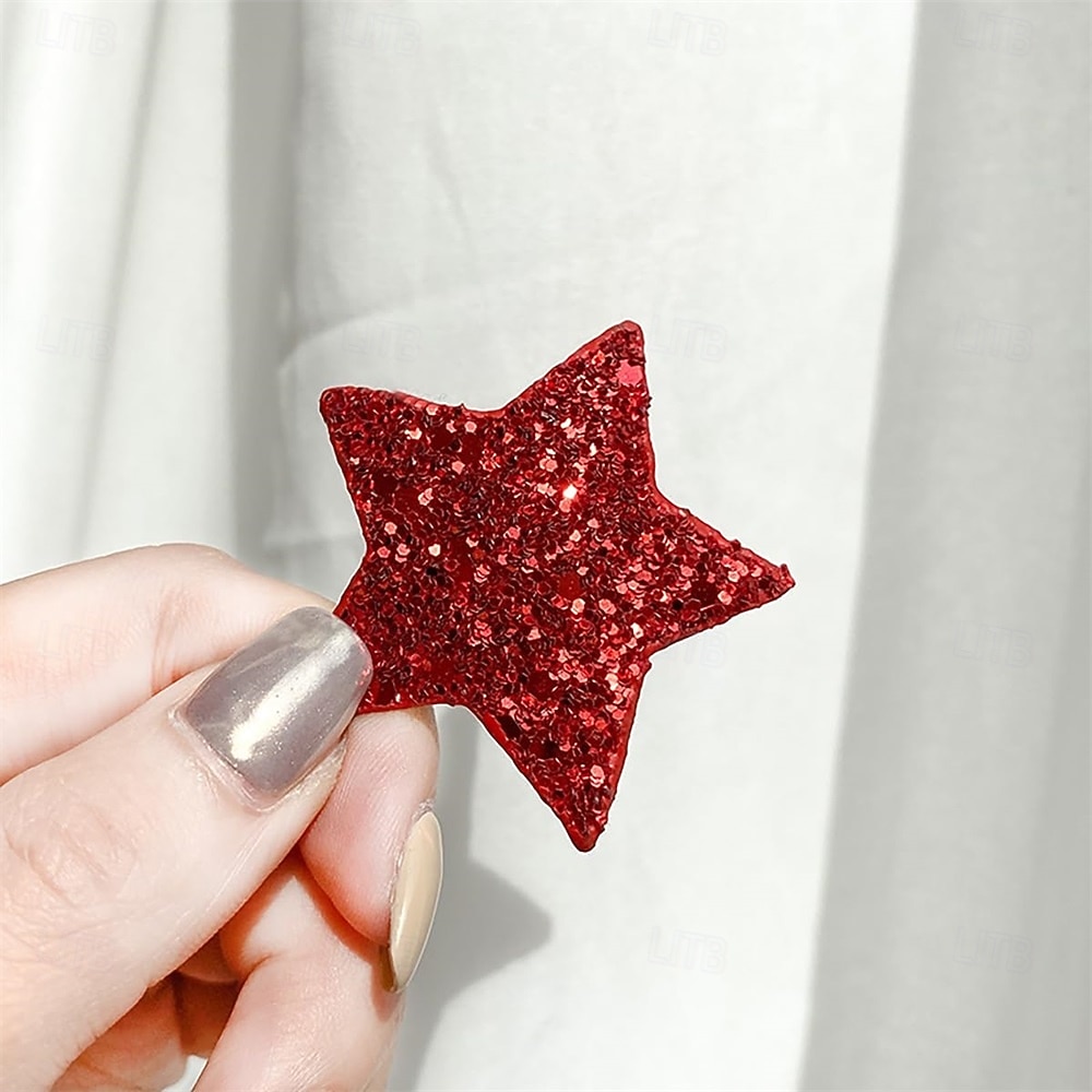 6 pinzas para el pelo del 4 de julio para mujer, accesorios para el cabello con broche de estrella rojo, blanco y azul con purpurina, pinzas para el pelo patrióticas, pasadores planos para el Día de 2026 - $10.99 –P4