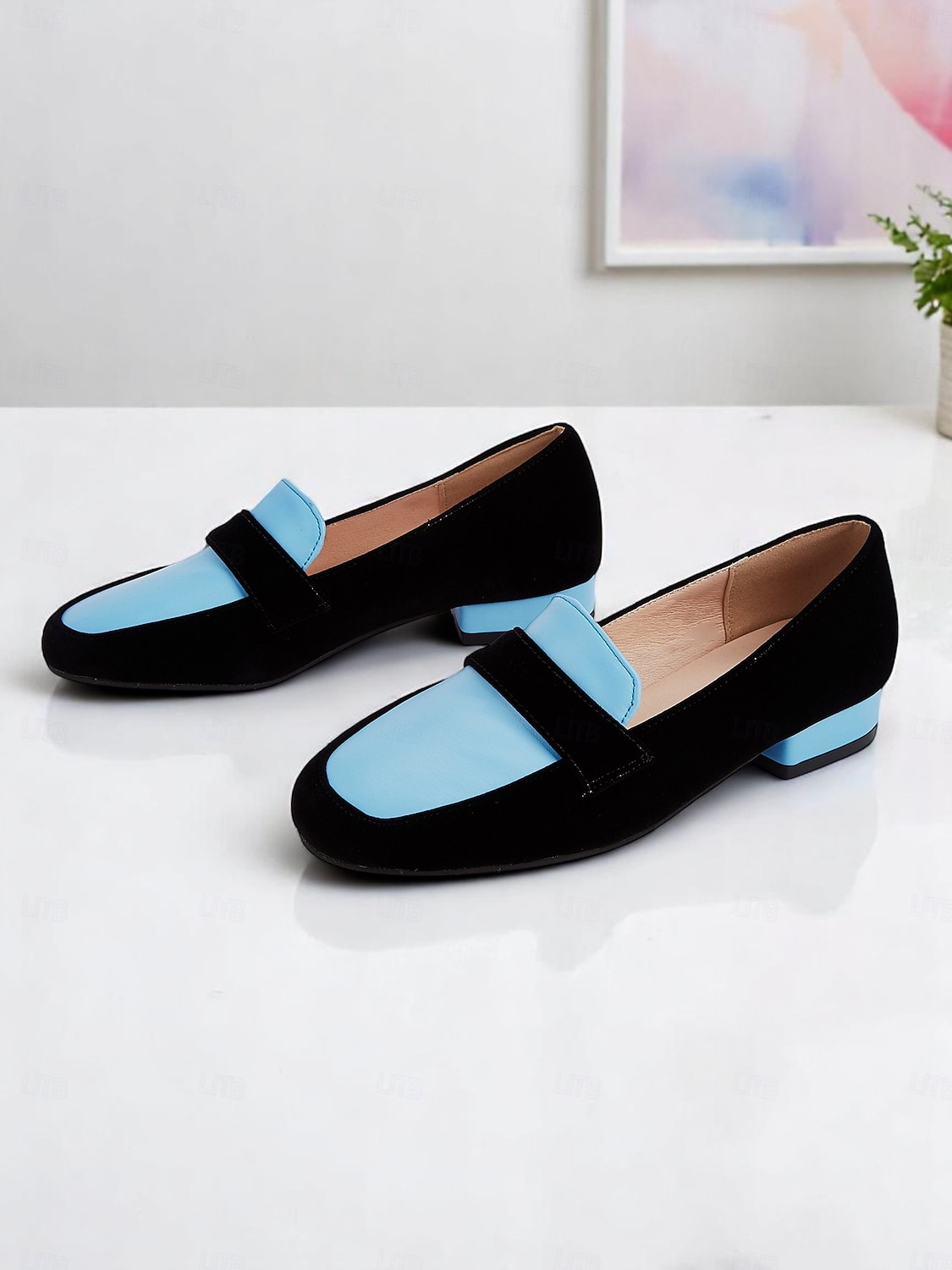 Women's Two-Tone Loafers – Blue and Black Slip-On Flats for Office Commute, Smart Casual and Daily Wear 2026 - $34.99 –P3