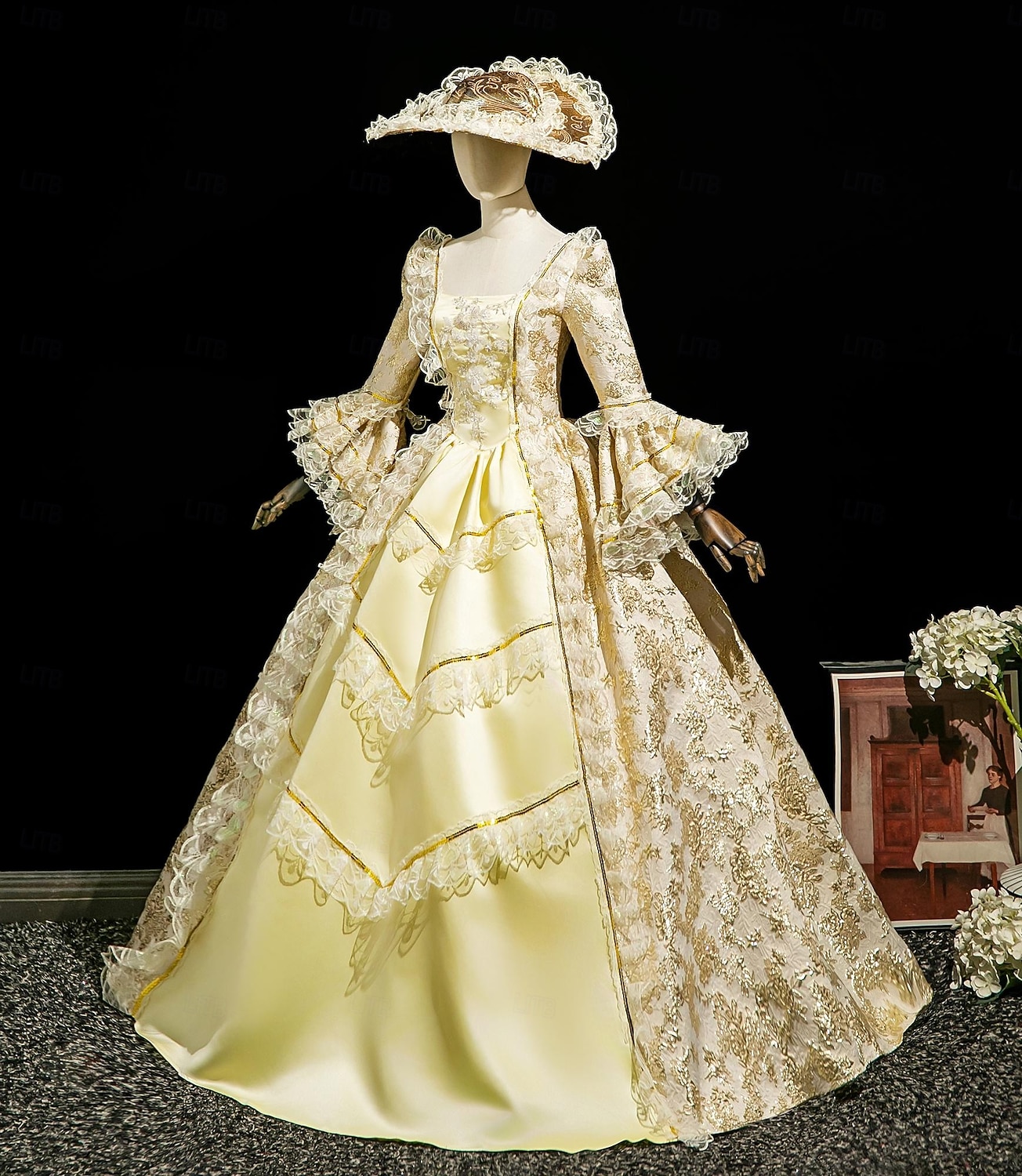 Vintage Rococò Rinascimento Maxi Vestito Normale A sbuffo Principessa Sposa Pieghettato Con Volant Principessa Girocollo Costume Per donna Halloween Carnevale Mascherata Performance Feste Halloween del 2026 a $139.99 –P7