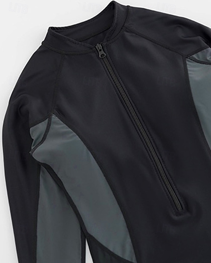 Γυναικεία Προστατευτικά Μαγιό Μονόχρωμο Μποστινό Φερμουάρ Προστασία από τον ήλιο UV UPF50+ Γρήγορο Στέγνωμα Μακρυμάνικο Μαγιό Σέρφινγκ Παραλία Θαλάσσια Σπορ Καλοκαίρι 2026 - $27.99 –P7