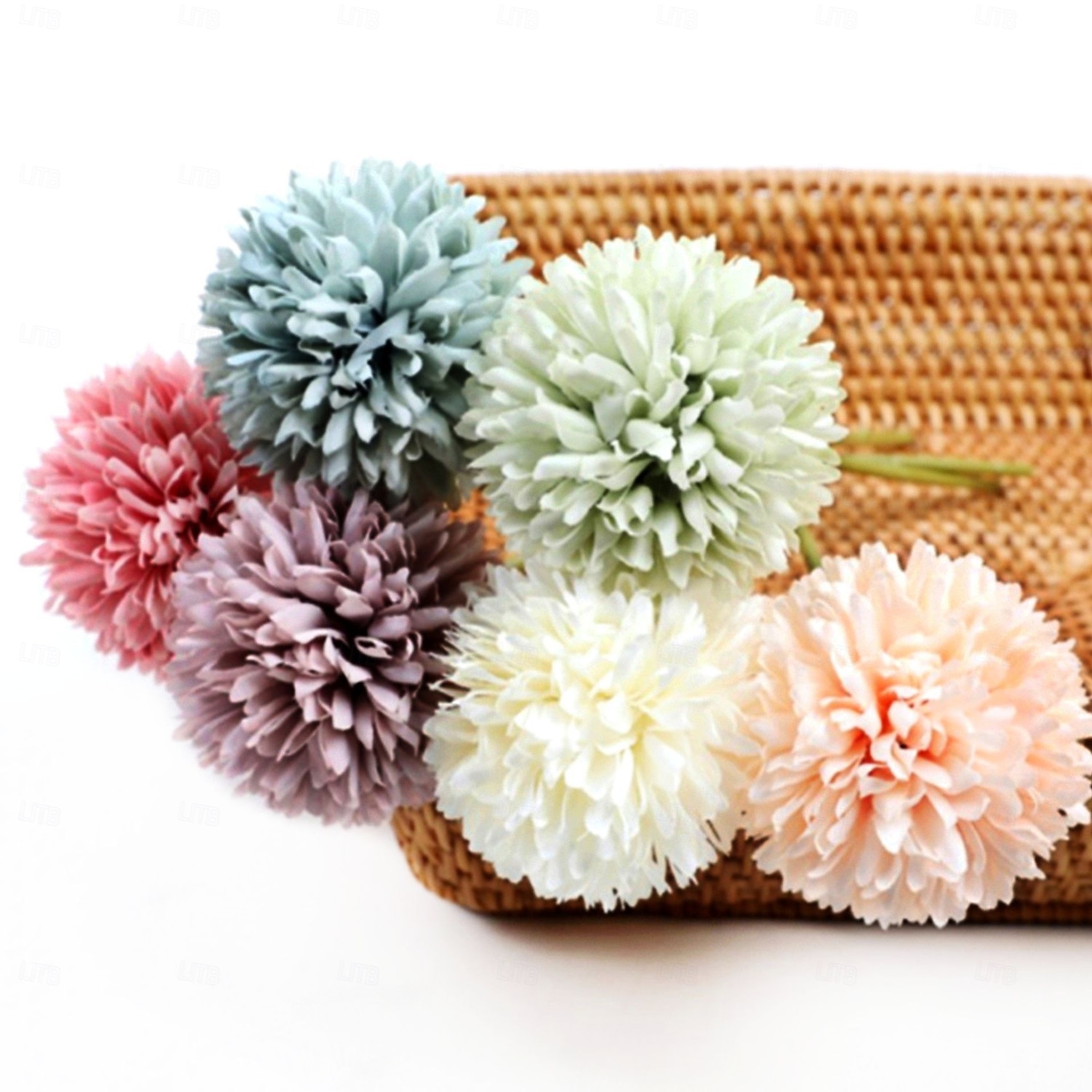 Artificial Chrysanthemum Ball Flowers, Macaron Color Fake Table Tennis Flowers for Wedding Decor, Home Decoration, Desktop Arrangement, Photography Props, Faux Floral Bouquet 2026 - $9.99 –P7