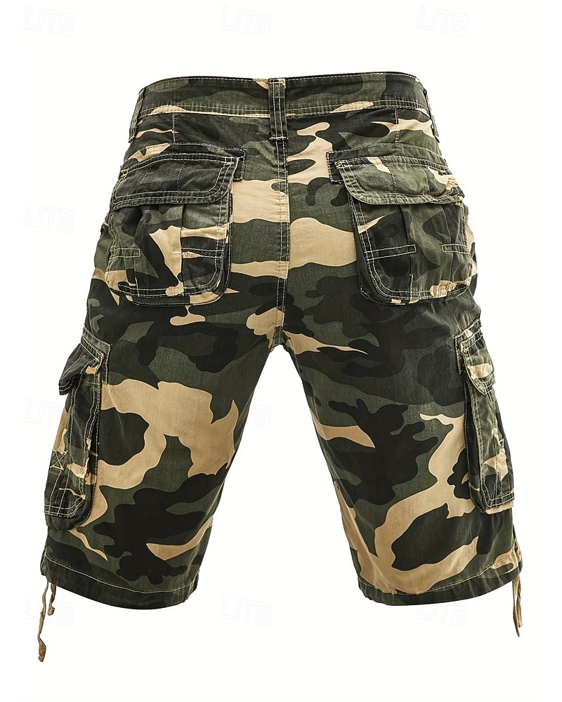 Homens Bermuda Cargo Shorts camuflados Calção Shorts de verão Bolso multi Bolso com aba Côr Camuflagem Conforto Vestível Comprimento do joelho Ao ar livre Esporte Diário Moda Casual Azul Marinho Cáqui de 2025 por $30.99 –P2