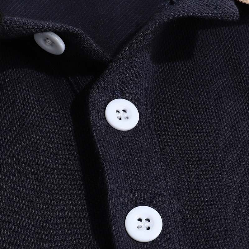 Herren Baumwoll-Poloshirt Golfshirt Geschäft Revers Kurzarm Mode Basic Farbblock Patchwork Bestickt Sommer Weinrot Schwarz Grün aschgrau Dunkel Blau Hellblau Baumwoll-Poloshirt 2025 - $22.99 –P5
