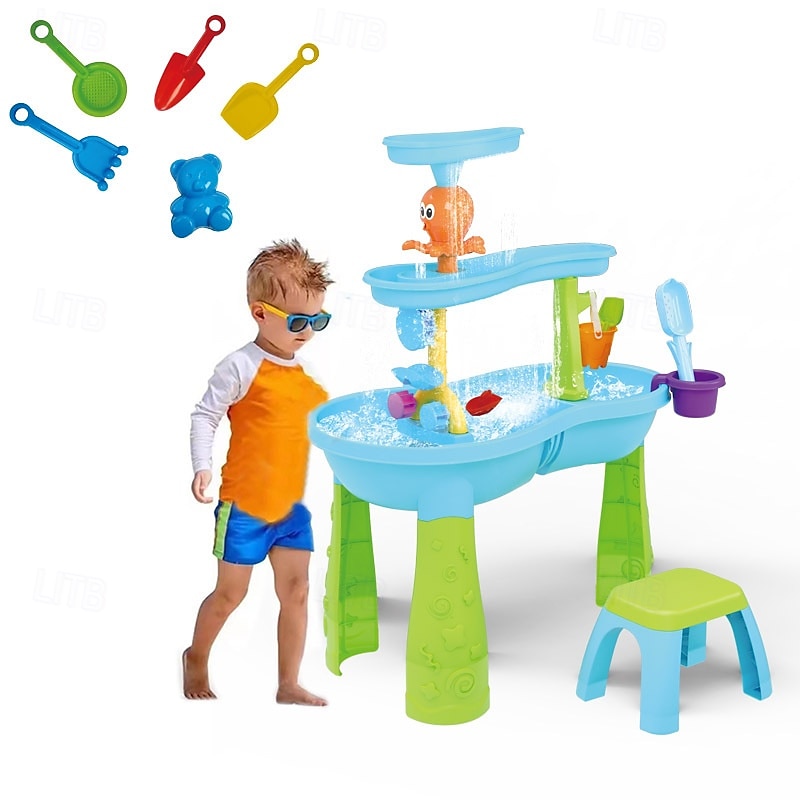 Table à eau pour tout-petits de 3 à 5 ans et de 1 à 3 ans - Table à eau d'extérieur pour enfants - Table sensorielle de sable, jouets d'été pour la plage, table d'activités pour bac à sable, jouets de 2025 ? $148.99 –P2