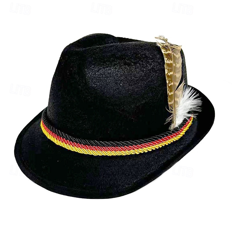 Herren Fedora-Hut Oktoberfesthut Schwarz Marineblau Modal Feder Mode Lässig Straße Täglich Farbblock Sonnenschutz Atmungsaktiv 2025 - $12.99 –P1