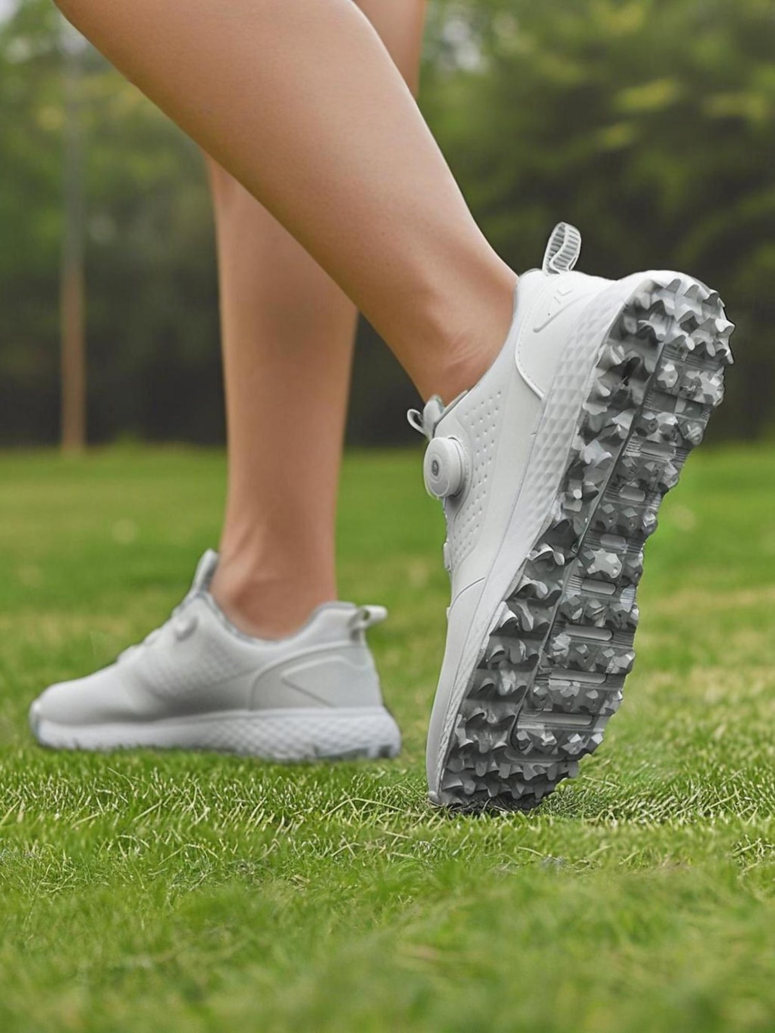 graue, wasserdichte Golfschuhe für Damen mit Drehverschluss – bequeme, rutschfeste Sportschuhe für das Training im Freien, Turniere oder Regentage 2025 - $69.99 –P6