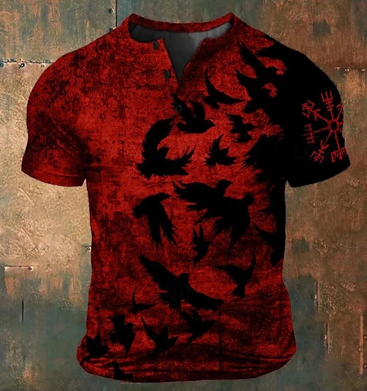 Herren Cool Fledermaus Henley Hemd Kurzarm Lässig Lässig Ganzjahres Grau Rot Henley Henley T-Shirt 2025 - $17.99 –P2