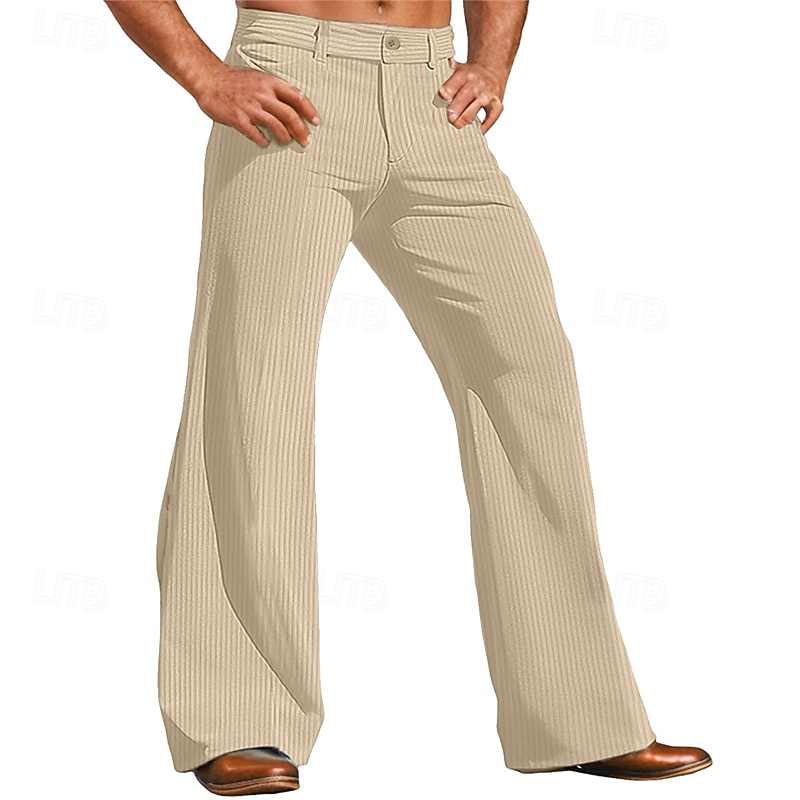 Rétro Vintage Années 1970 Groovy Pantalons à pattes d'éléphant Pantalon évasé Hippie Disco Taille Normale Velours Côtelé Déguisement Homme Halloween Carnaval Festival de Musique Décontracté Quotidien de 2026 ? $37.99 –P6