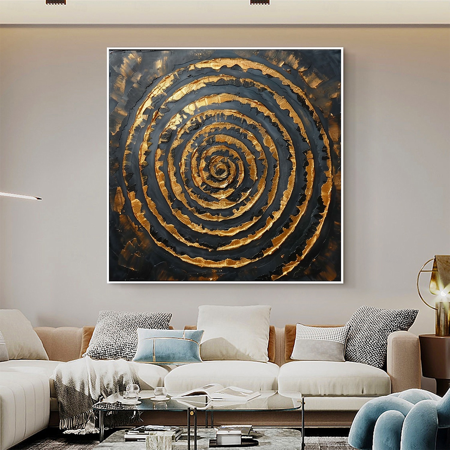 Handmade Original Circle Oil Painting On Canvas Abstract Minimalist Wall Art for Home Decor With Stretched Frame Without Inner Frame Painting 2025 - $141.99 –P3