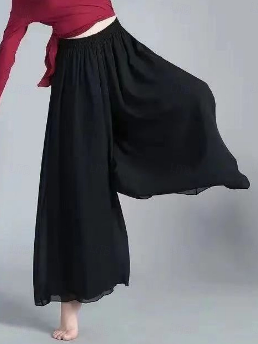 Mujer Perneras anchas Chinos Activo Estilo clásico Longitud total Alta cintura Plano Cintura elástica Confortable Suave Cómodo Microelástico Exterior Vacaciones Calle Negro Blanco Verano Ajuste 2025 - $19.99 –P2