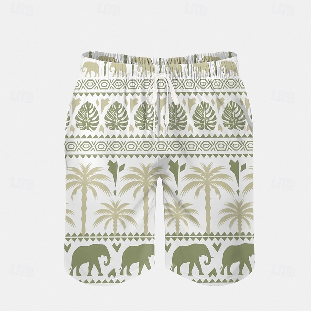 Voor heren Kokosnootboom Palmblad Tropische planten Lange zwembroeken Zwemshorts Boardshorts Medium Taille Streetwear Hawaii Strandvakantie Zijzakken Mesh voering Elastische tailleband met trekkoord 2025 - $19.99 –P2