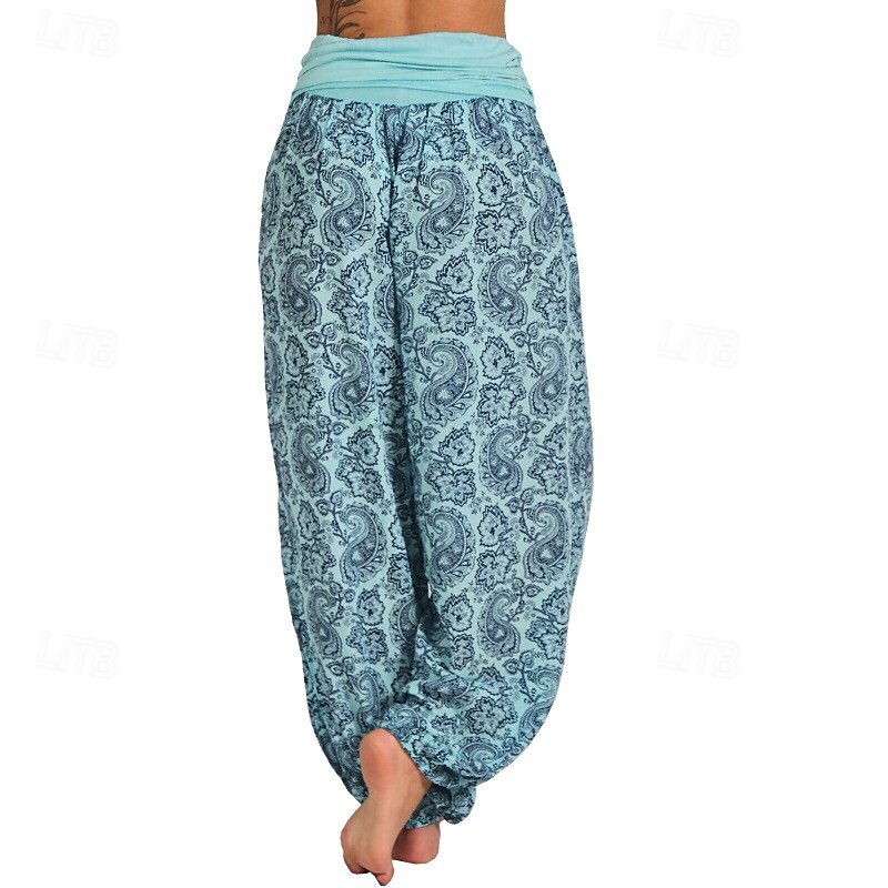 Damen Weites Bein Stoffhosen Hosen Hose Mode Boho Volle Länge Natürliche Taille Blumen Druck Bequem Außenbereich Outdoor Urlaub Alltagstauglich Magenta Saphir Marineblau Aprikose Sommer Normale 2025 - $19.99 –P10