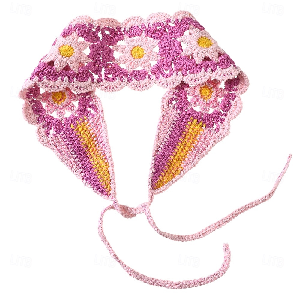Bandane per capelli hippie, fasce per capelli da donna, fasce boho, fasce per capelli in maglia, fascia floreale per ragazze del 2025 a $11.49 –P11