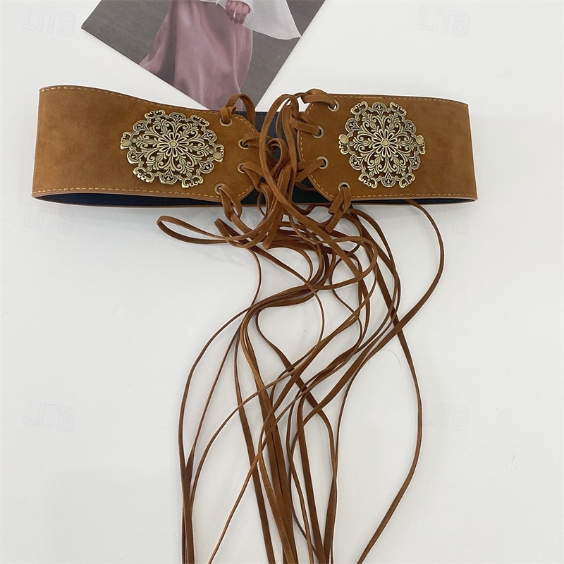 Ceinture Femmes PU Café Ceinture Taille Rue Quotidien Couleur Unie de 2025 ? $19.99 –P2