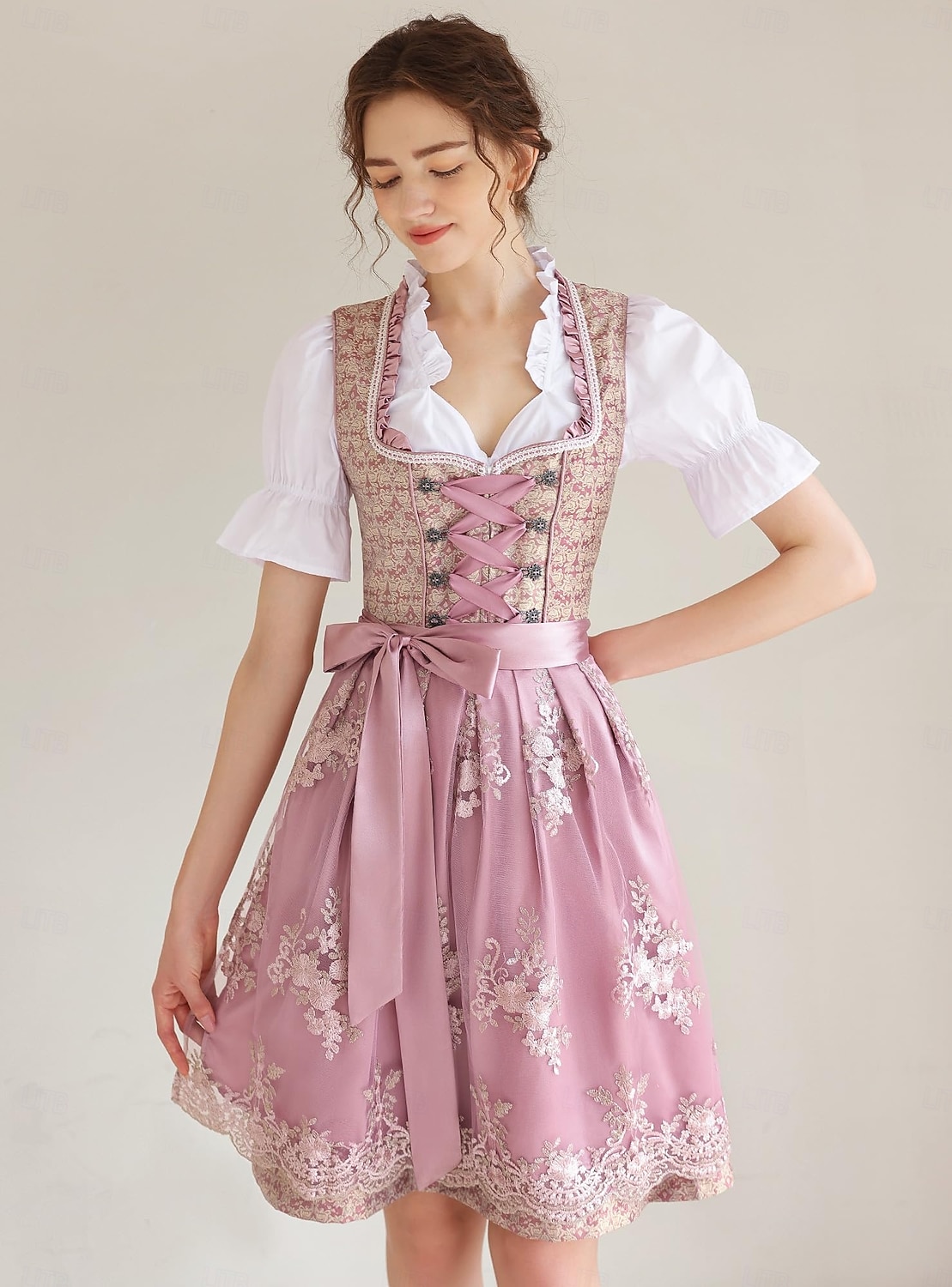 Oktoberfest Lace Dress Dirndl Dirndl Blouse Maid Bavarian German Munich Wiesn Women's Carnival Beer Festival Traditional Style Cloth 2026 - $72.99 –P4