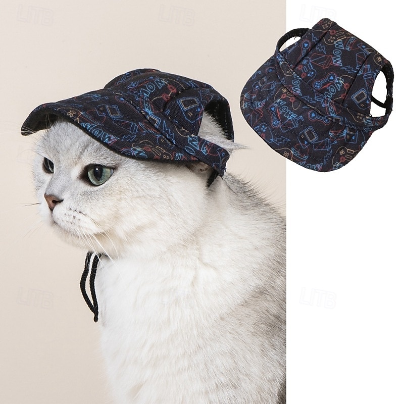 Gorra de béisbol para perro, visera playera de verano para perro y gato con agujeros para las orejas, tocado ajustable para cachorros 2025 - $15.49 –P18