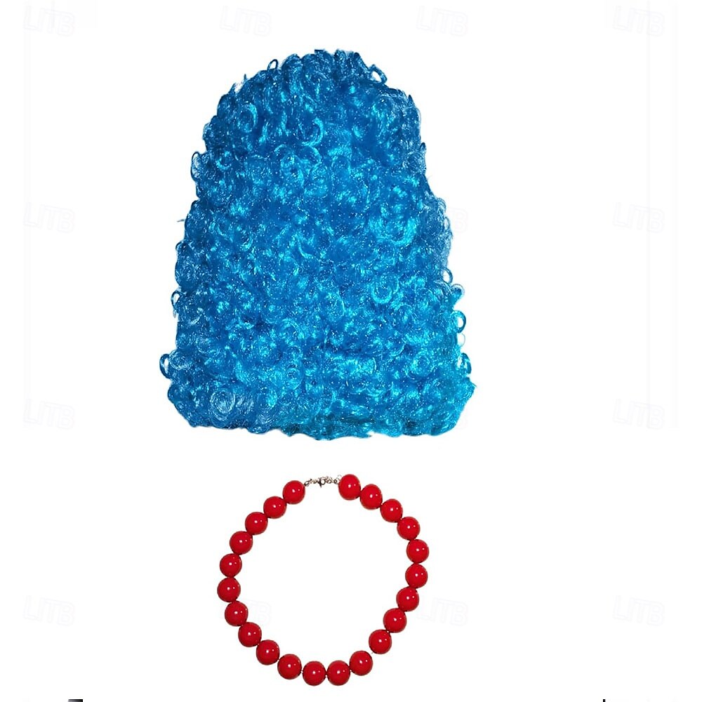 Peruca de Troll com Colmeia Azul Peruca Alta e Cacheada Perucas de Halloween de 2025 por $25.99 –P2