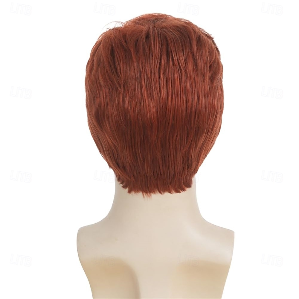 Mens Short Red Wig Synthetic Natural Looking Halloween Cosplay Hair Wig for Male Guy 2026 - $25.99 –P5