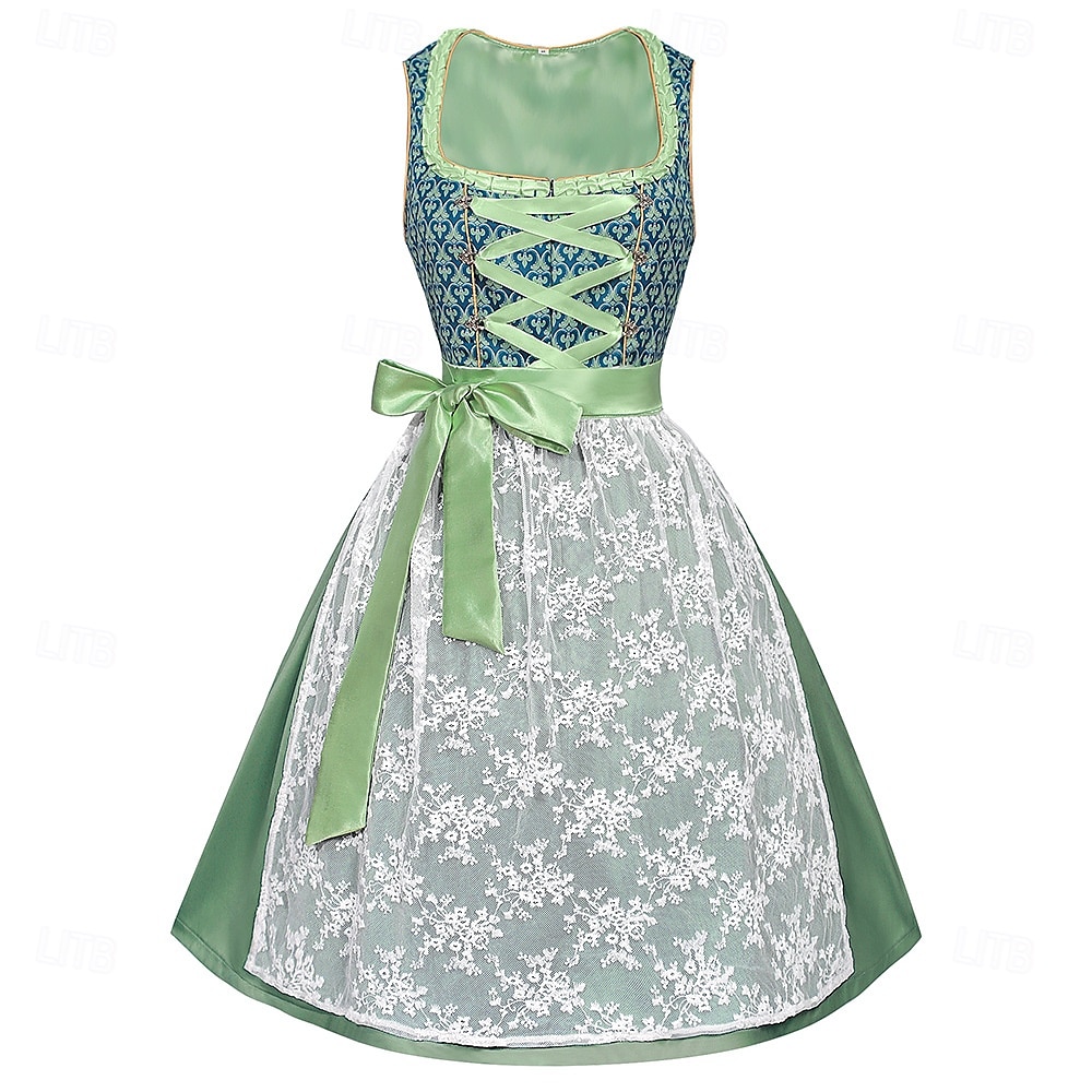 Cerveza Oktoberfest Oktoberfest Vestidos Mucama bávaro prados Mujer Carnaval Fiesta Festival de Cerveza Paño de estilo tradicional Vestido Delantal Sin blusa 2025 - $62.99 –P2
