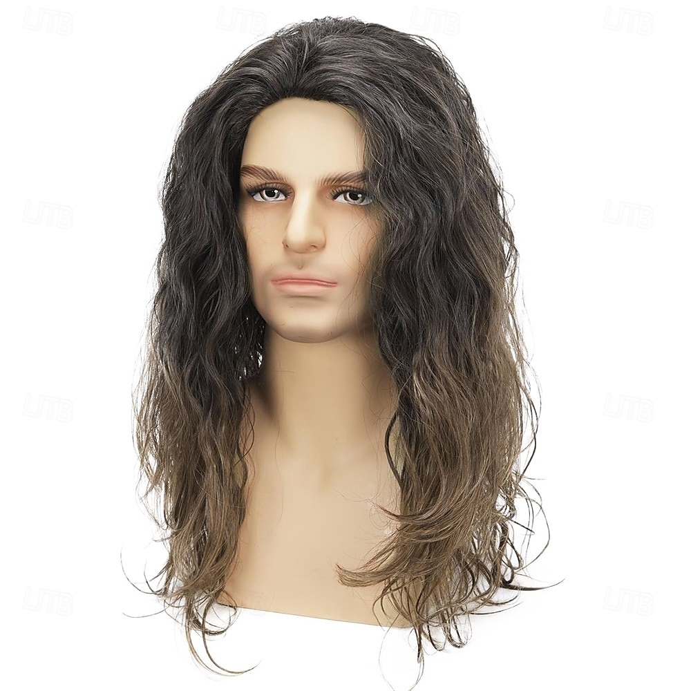 Perruques synthétiques pour hommes, cheveux longs, bouclés et duveteux, idéales pour un usage quotidien, une fête ou un costume d'Halloween. de 2025 ? $27.99 –P3