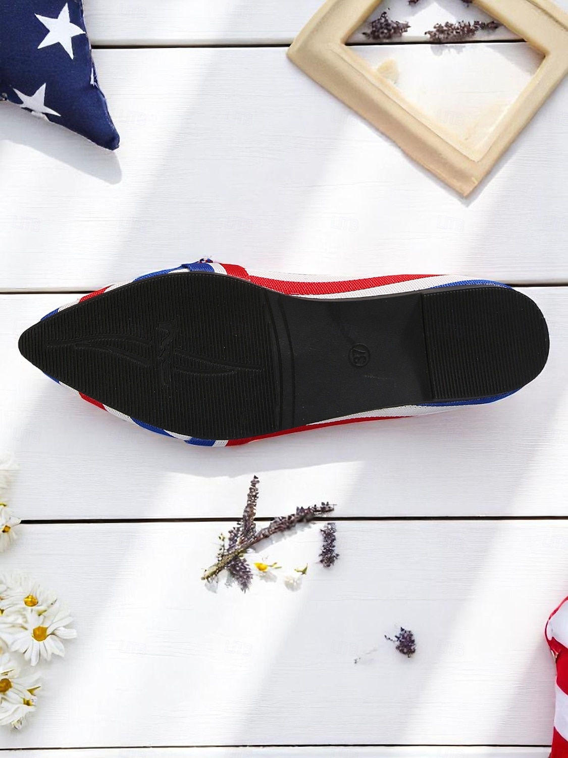 scarpe basse in maglia patriottiche da donna – scarpe basse a punta con fiocco per il giorno dell'indipendenza, picnic estivi e abbigliamento casual del 2025 a $19.99 –P4