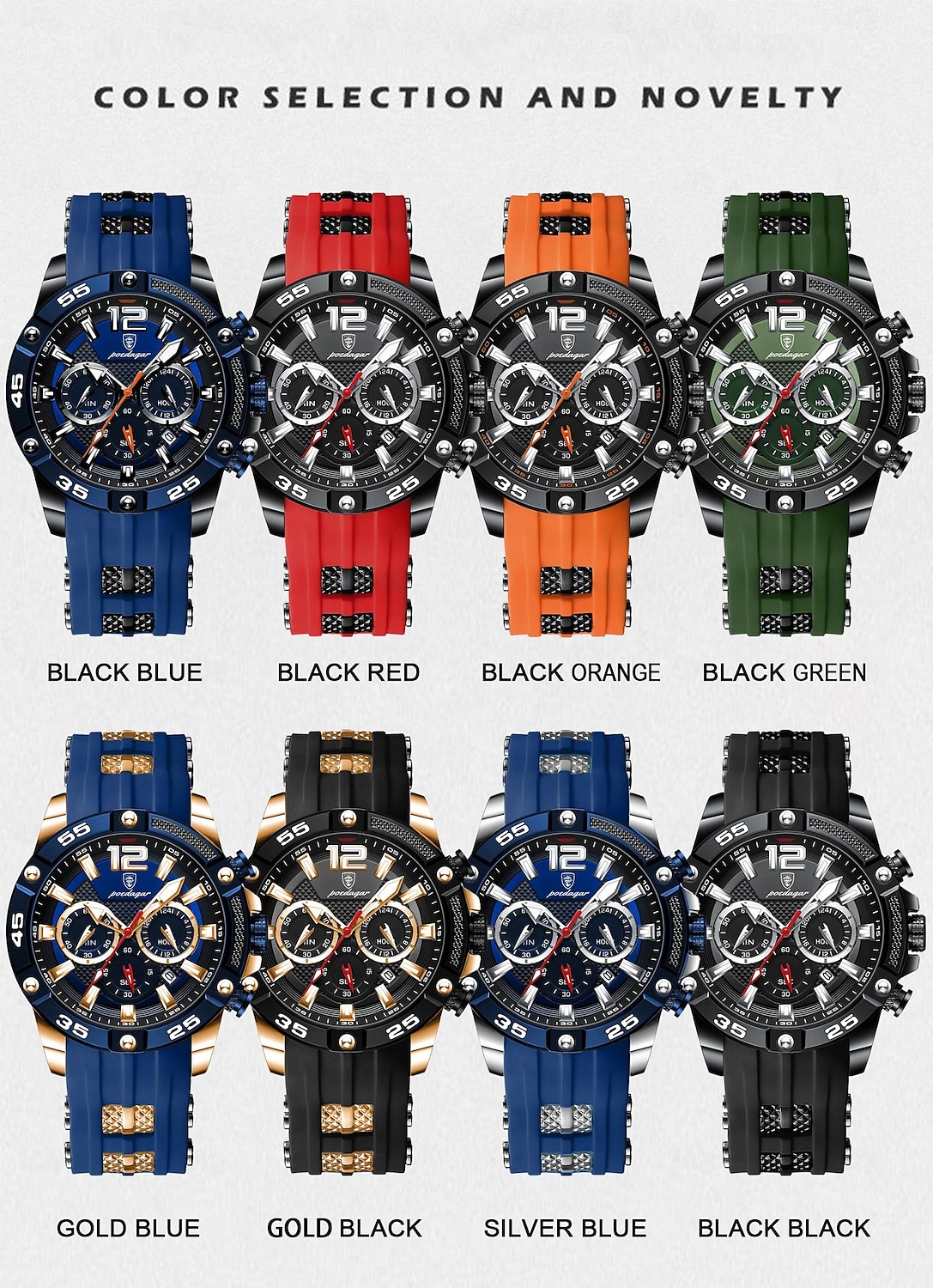912 New Multi functional Fashion Luxury Men's Waterproof Night Light Watch Silicone Strap Quartz Men's Watch 2025 - $35.99 –P6
