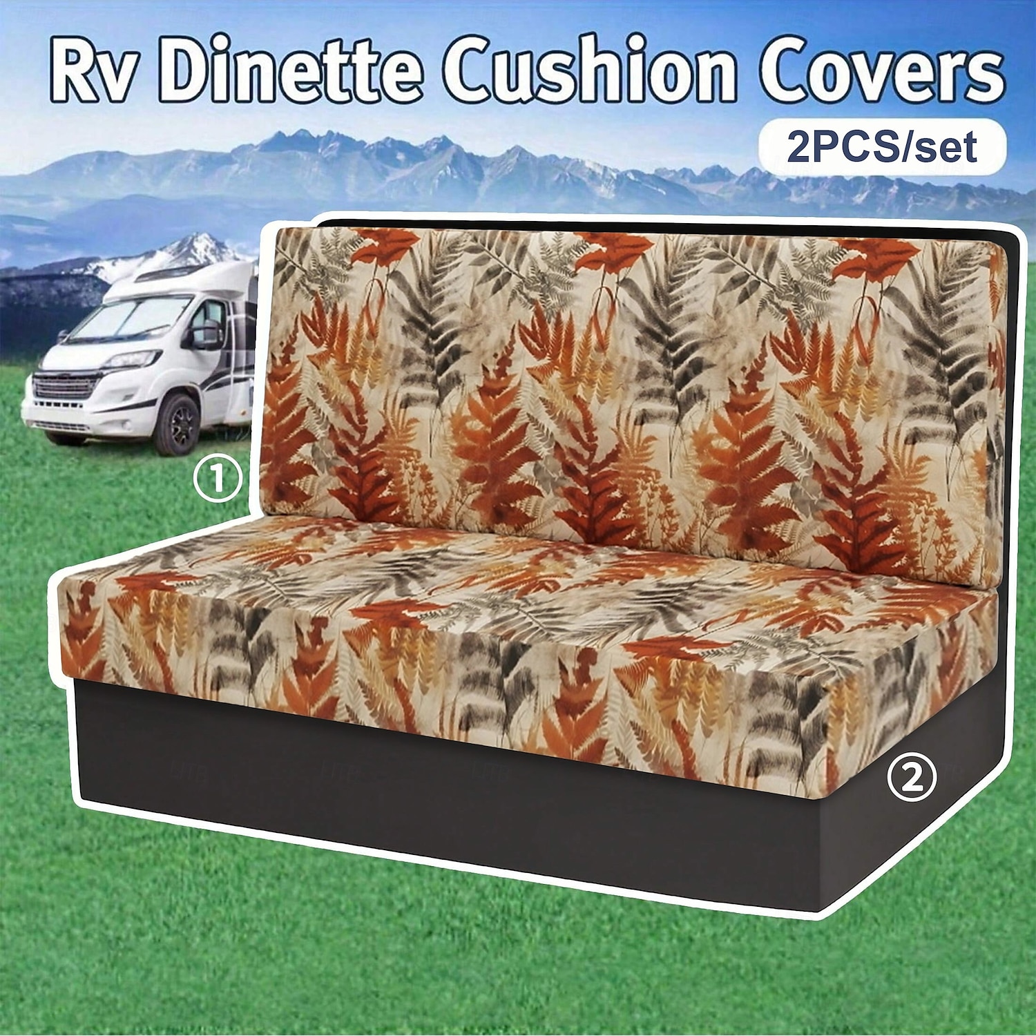 Copricuscini per dinette per camper, in seta di latte stampata, elasticizzati per tutte le stagioni, per camper - Coprisedili per furgoni da campeggio e divani per una protezione comoda e duratura del 2025 a $21.99 –P11