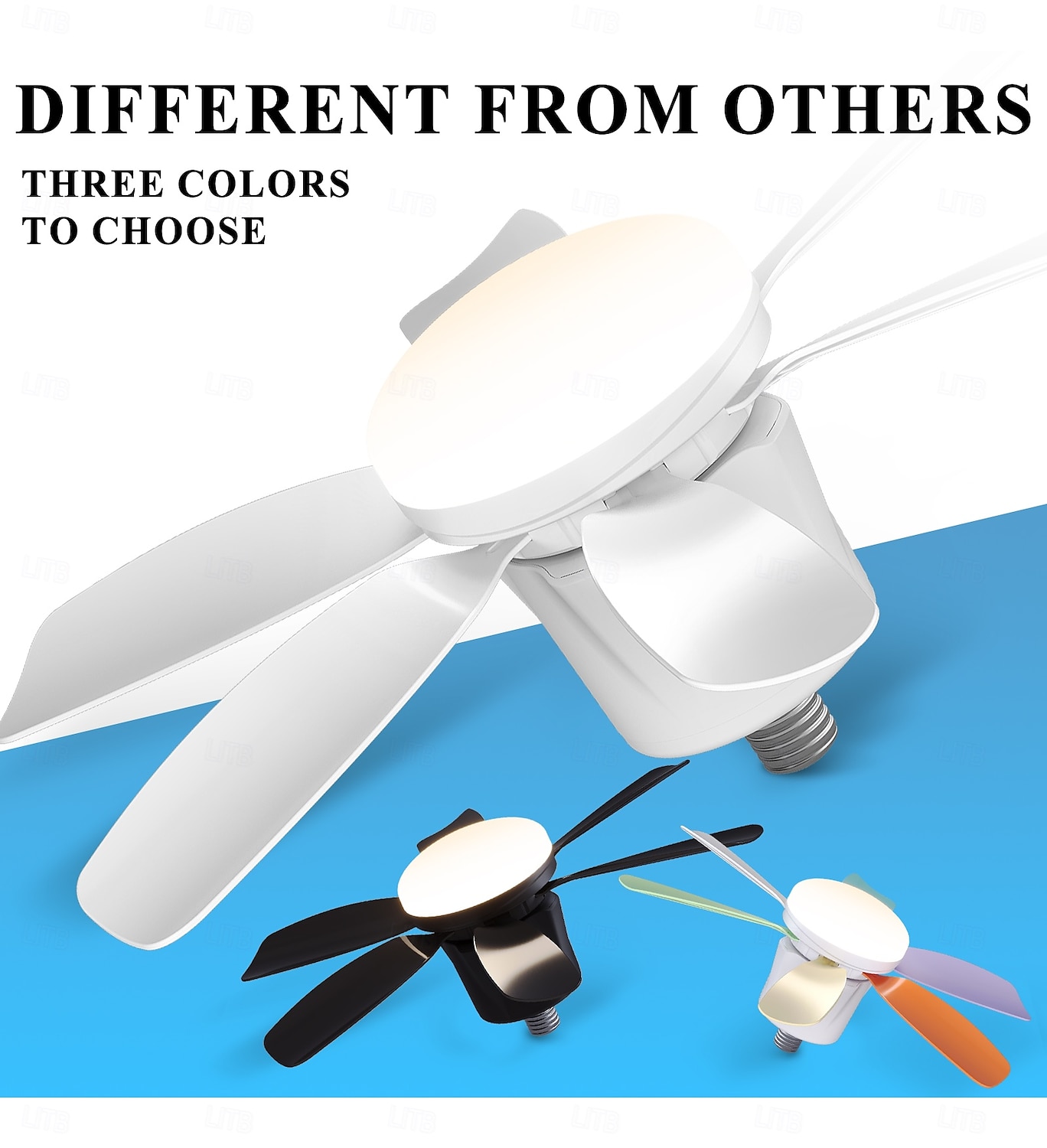 1 Pc 42cm/16.5 Inch Socket Fan Light with Remote, Small Ceiling Fans with Lights, LED Light Bulb Fan, Easy Install Screw-in E26/E27 Base for Bedroom Kitchen Garage Living Room 2025 - $32.99 –P4