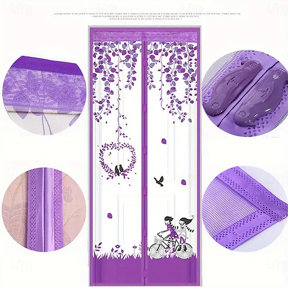Magnetic Door Screen Mesh Screen Door Magical Mesh Screen Window Door Hands Free Magnetic Door Screen Automatic Closing Summer Curtain Net Floral Pattern 2025 - $13.99 –P1